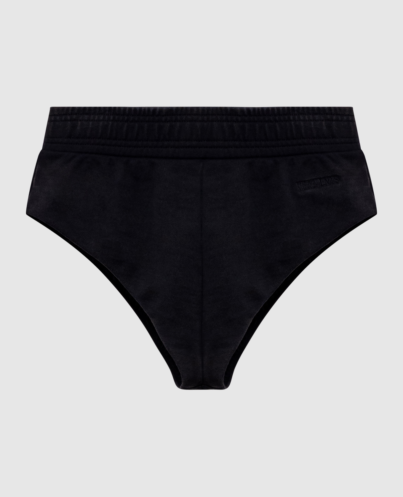 Черные мини-шорты с вышивкой логотипа