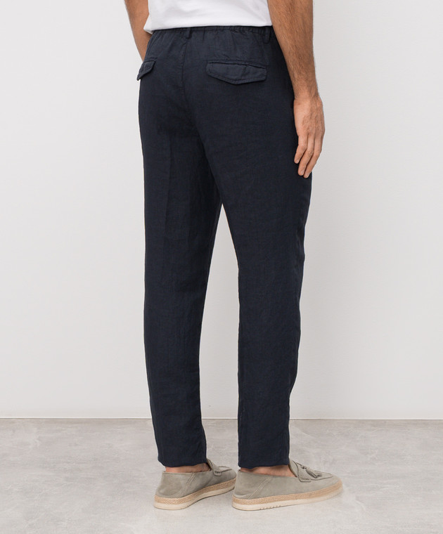 Peserico Сині штани з льону R54274T00D02494 зображення 4