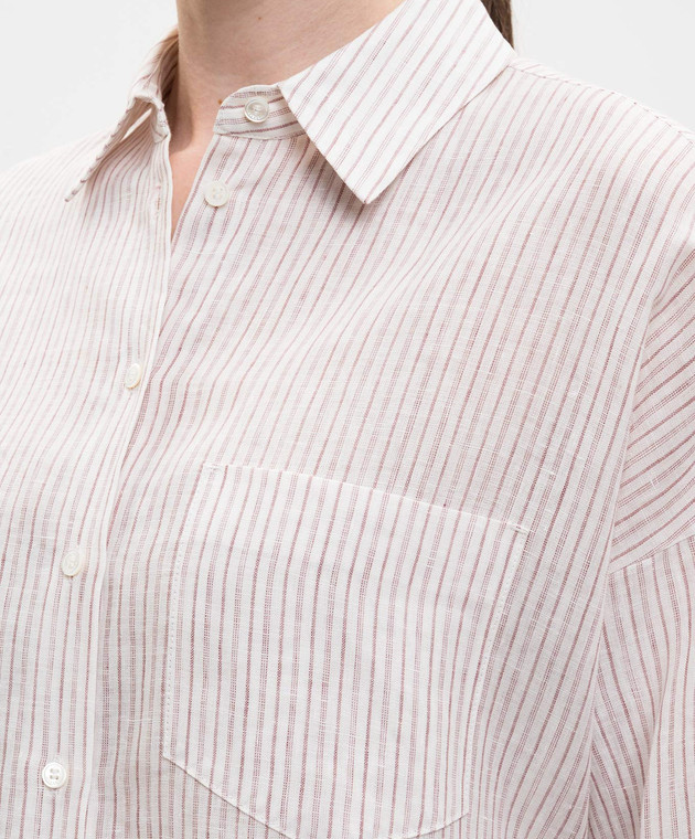 Max Mara Weekend Рубашка PANETTO из льна в полоску WKDPANETTO изображение 5