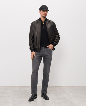 Stefano Ricci Чорне поло із шовку K616452P31F26117