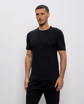 Brunello Cucinelli Чорна футболка в рубчик MR8301336