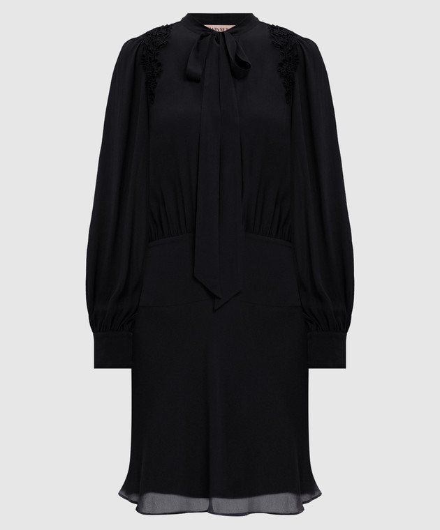 Twinset Черное платье с воротником-аскотом 262TT2460