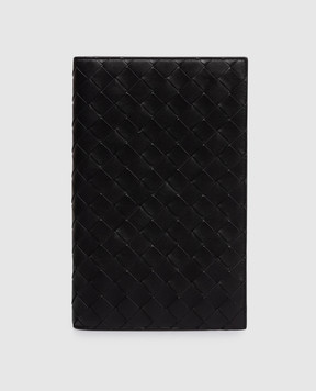 Bottega Veneta Чорний шкіряний гаманець-органайзер Intrecciato Check-In 855189V2HL3