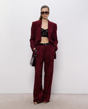 Dolce&Gabbana Бордовые брюки в полоску FTDMITFBMFW