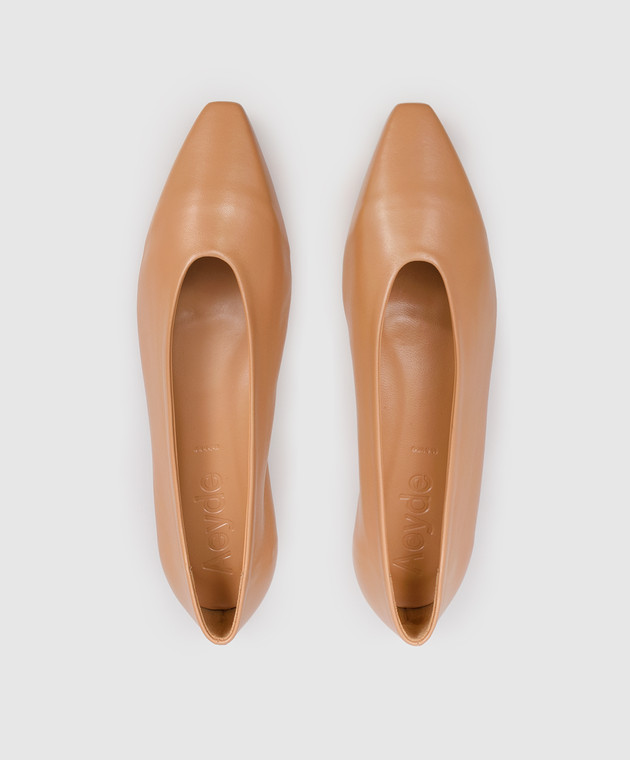 Aeyde Коричневые кожаные балетки Betty FLMADS8MFL0220717007 изображение 4