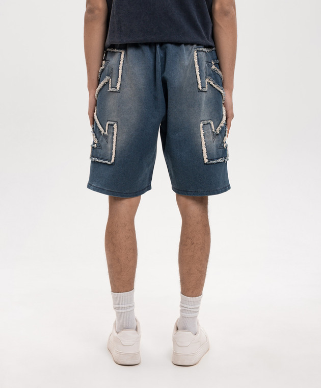 Off-White Сині шорти з нашивкою емблеми 44MCI013S26D002 зображення 4
