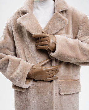 Babe Pay Pls Коричневые кожаные перчатки BASIC