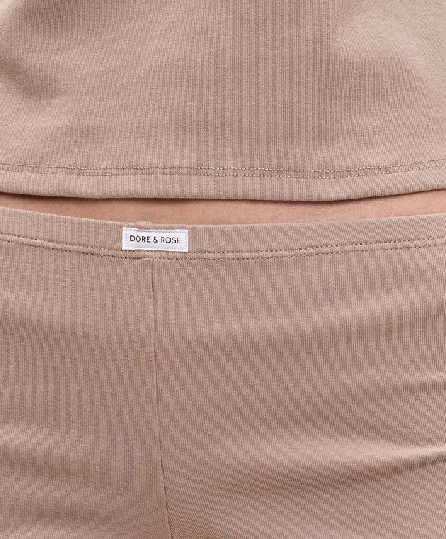 Dore & Rose Піжама кольору хакі з нашивкою логотипа JERSEYSHORTSLEEVESET зображення 4