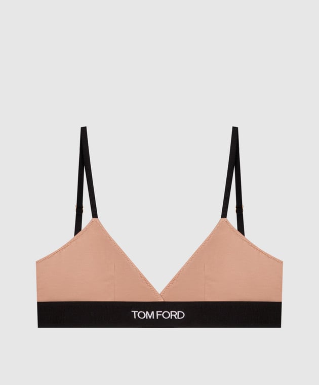 Tom Ford Бралет бежевого кольору з логотипом BRJ009JEX011