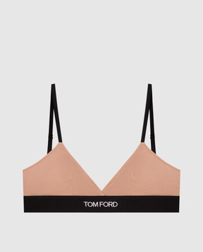 Tom Ford Бралет бежевого кольору з логотипом BRJ009JEX011