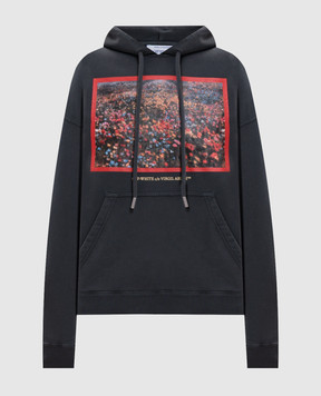 Off-White Сіре худі Flowers Field 2FE00447T