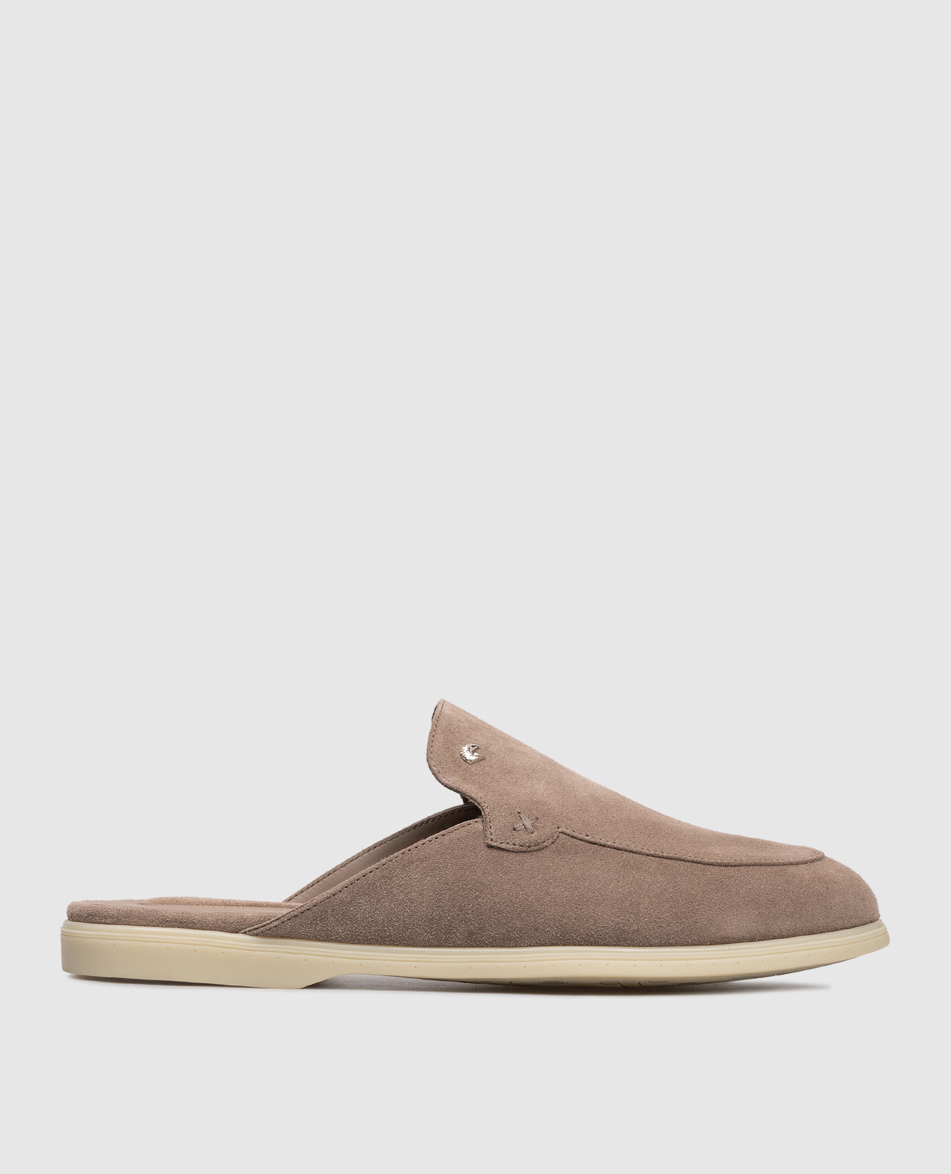 Коричневые замшевые мюли с эмблемой