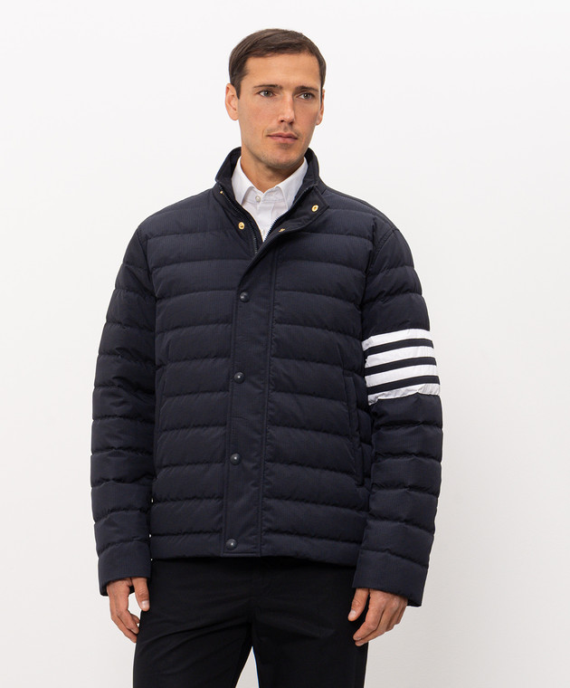 Thom Browne Синяя пуховая стеганная куртка MJD136XF1095 изображение 3