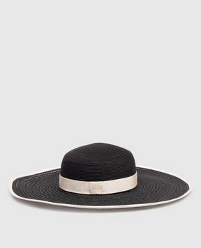 Agnona Чорний капелюх з контрастним окантуванням AK1103YU3061