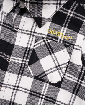 Off-White Дитяча сіра сорочка в клітинку 44BDX001F5F002