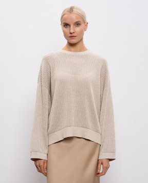 Brunello Cucinelli Бежевий джемпер з люрексом MST258300