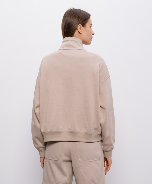 Brunello Cucinelli Бежевий світшот з нашивкою емблеми MG927VT404 зображення 4