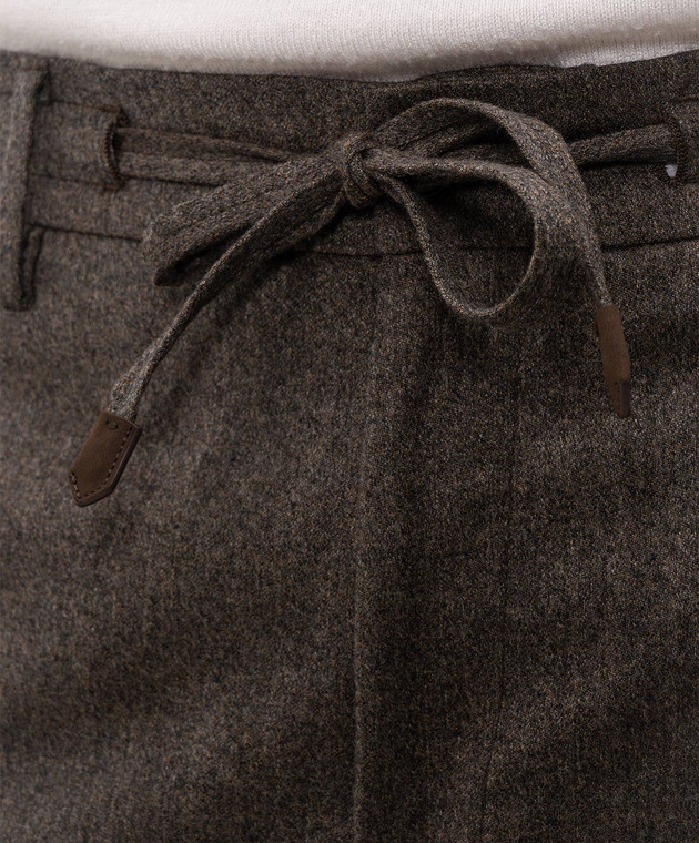 Canali Коричневые брюки из шерсти AR03472V91659 изображение 5