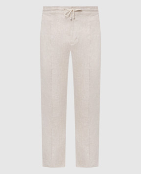 Doriani Cashmere Бежеві штани з льону P207269NP26950210