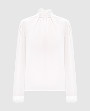 Alexander McQueen Біла блуза із шовку з мереживом 848907QBADT
