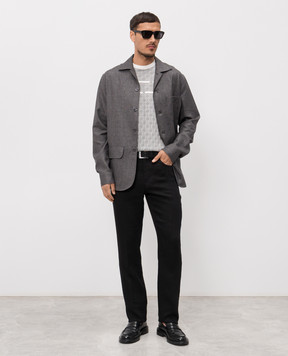 Stefano Ricci Сіра сорочка з льону, вовни та шовку SP008138B127HA