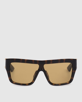 Bottega Veneta Коричневі сонцезахисні окуляри Injected Aviator з ефектом черепахового панцира 872385VBL80