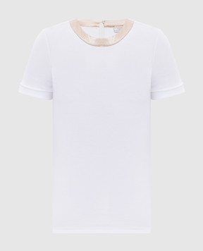 Peserico Белая футболка в рубчик A06872J05669A