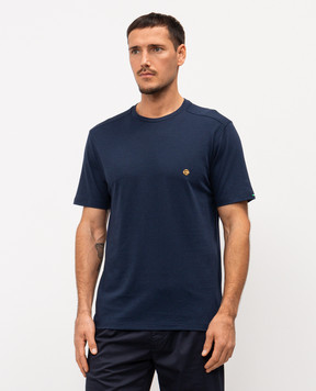 Stefano Ricci Синяя футболка с эмблемой MNH6104920803