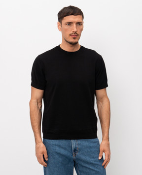 Givenchy Черная футболка с вышивкой логотипа BM90WU4YPF