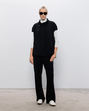 Max Mara Чорні спортивні штани FELTRE з вовни MXMFELTRE
