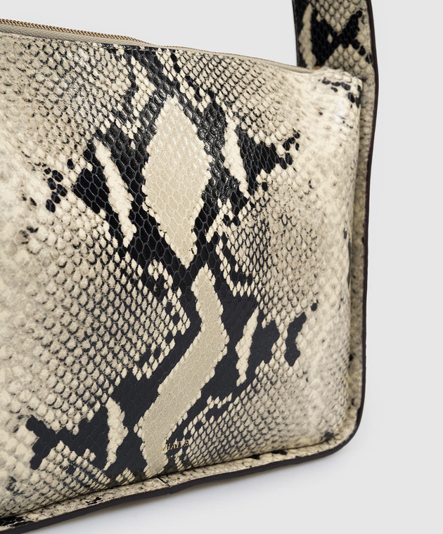 Khaite Бежева шкіряна сумка Lori з тисненням під шкіру рептилії H1043803 зображення 4