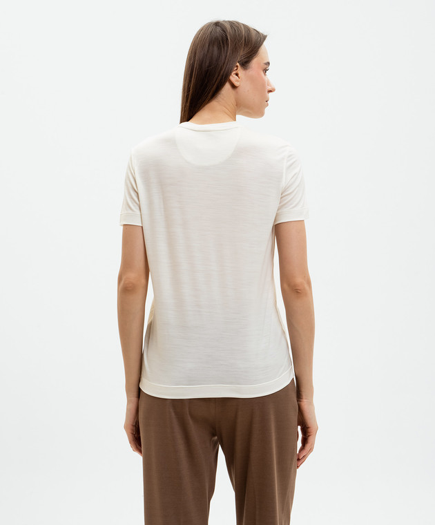 Marco Pescarolo Бежевая футболка Amata из шерсти AMATAD53Y04 изображение 4