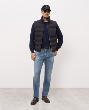 Brunello Cucinelli Джемпер синего цвета из шерсти и кашемира M2400100