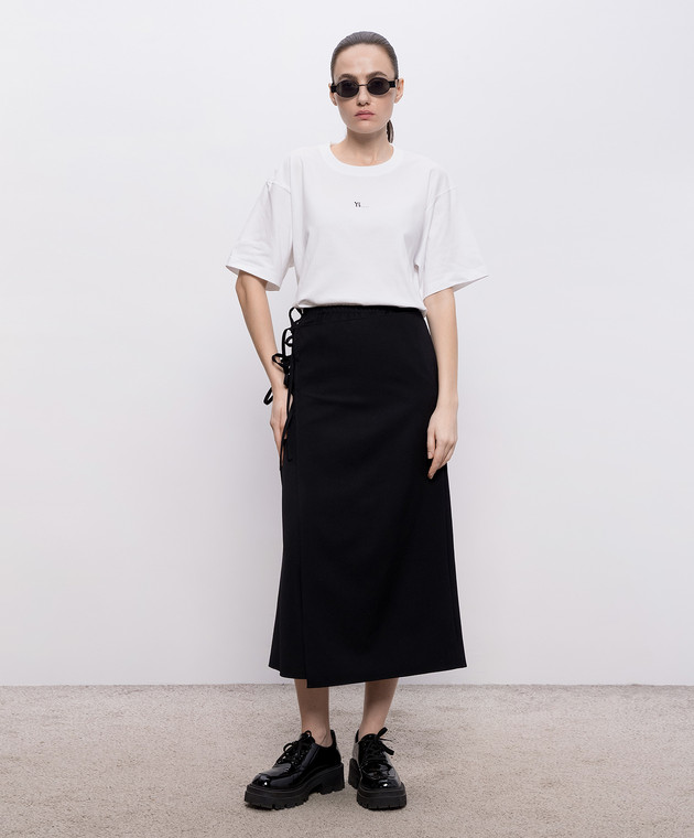 Y`S Yamamoto Белая футболка с вышивкой монограммы YKT46134 изображение 2