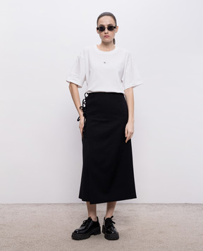 Y`S Yamamoto Белая футболка с вышивкой монограммы YKT46134