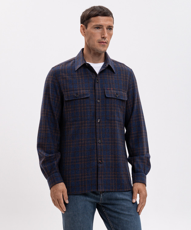 ISAIA Синяя рубашка в клеточку OSH00921168 изображение 3