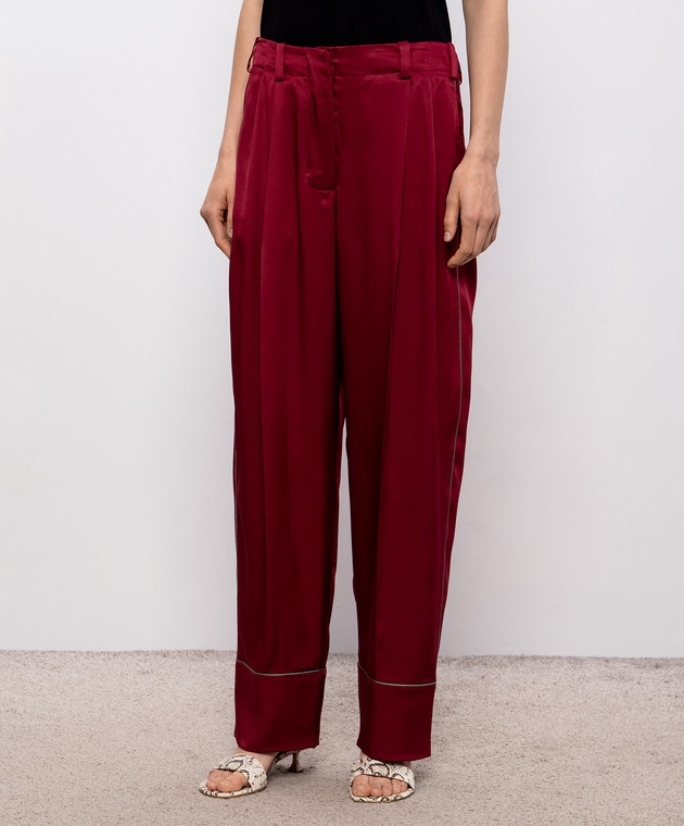 Givenchy Бордовые брюки из шелка BW518P16Q5 изображение 3