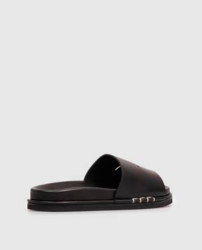 JW Anderson Чорні шкіряні шльопанці Fussbett SL0018LA0232