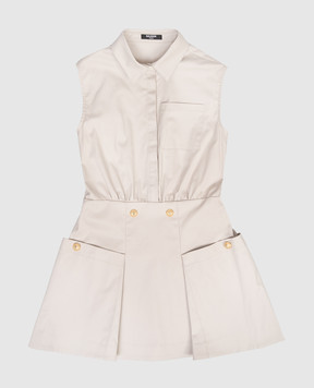 Balmain Дитяча бежева сукня-сорочка BY1B82G01971214