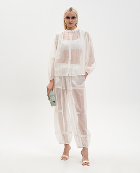 Twinset Біла блуза з драпіруванням 261TF2040