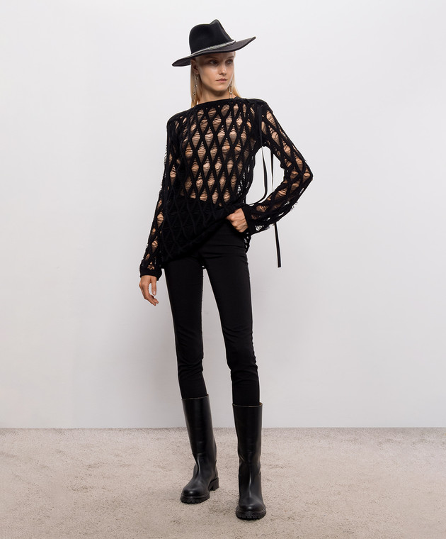 Ann Demeulemeester Чорний джемпер Izabel з кашеміром B0014343KN085 зображення 2
