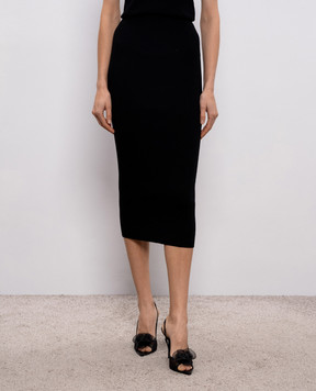 Dolce&Gabbana Чорна спідниця міді в рубчик FXO16TJFMHG