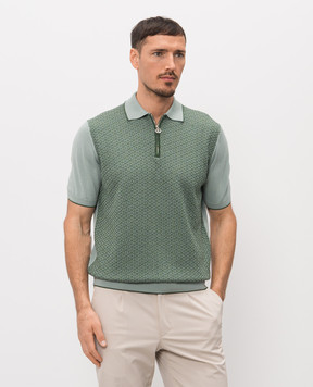 Stefano Ricci Зелене поло з шовком з блискавкою K212036P31F26192