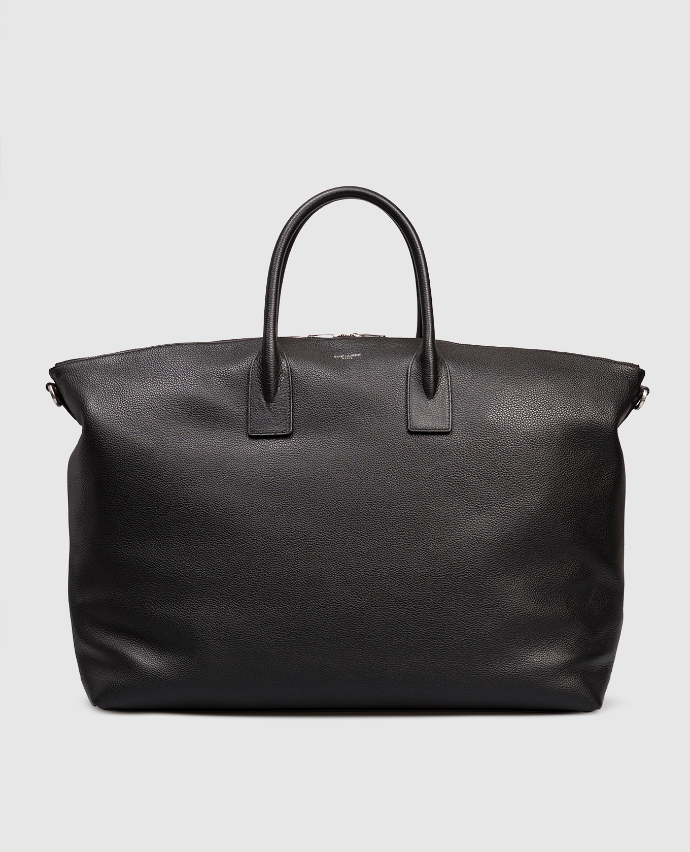 

Черная кожаная сумка-тоут с логотипом, Черный, Сумки через плечо