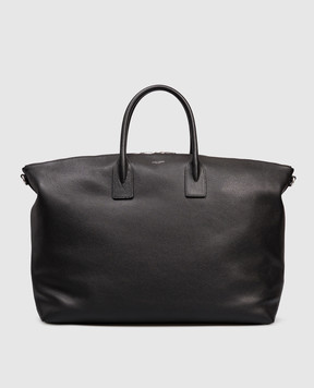 Saint Laurent Черная кожаная сумка-тоут с логотипом 649646DTI0E