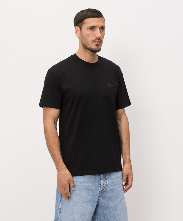 Givenchy Черная футболка с нашивкой логотипа BM71NK3YSJ изображение 3
