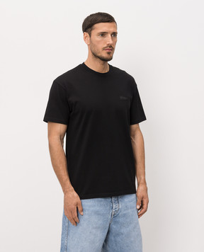 Givenchy Чорна футболка з нашивкою логотипа BM71NK3YSJ