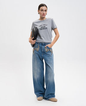 Dolce&Gabbana Синие джинсы с кристаллами FTDDHZG8OD1