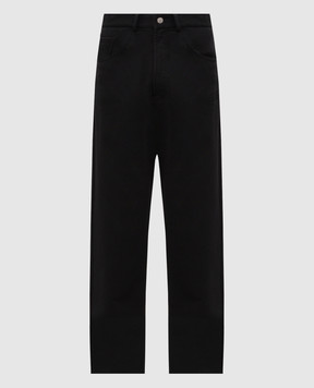 Maison Margiela MM6 Черные брюки с вышивкой логотипа SH0KA0077M25025