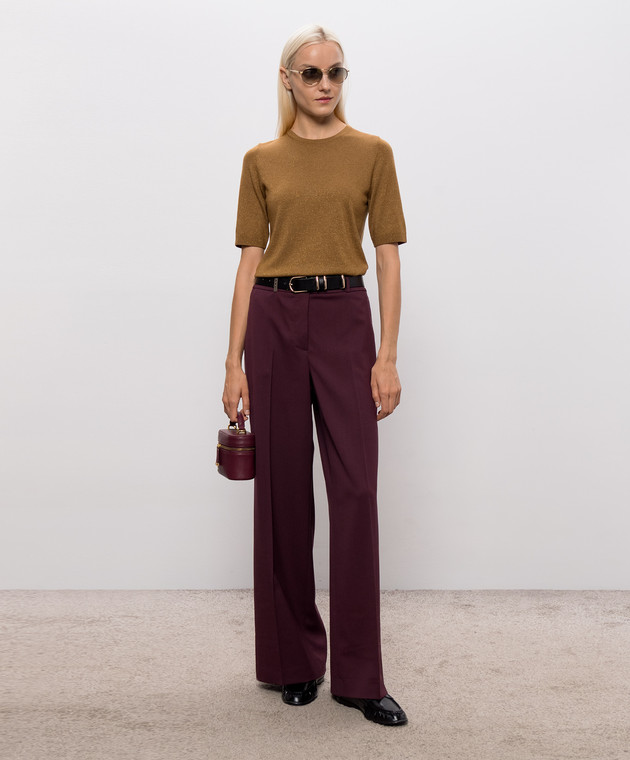 Allude Коричневий топ з вовною з люрексом 26564100 зображення 2